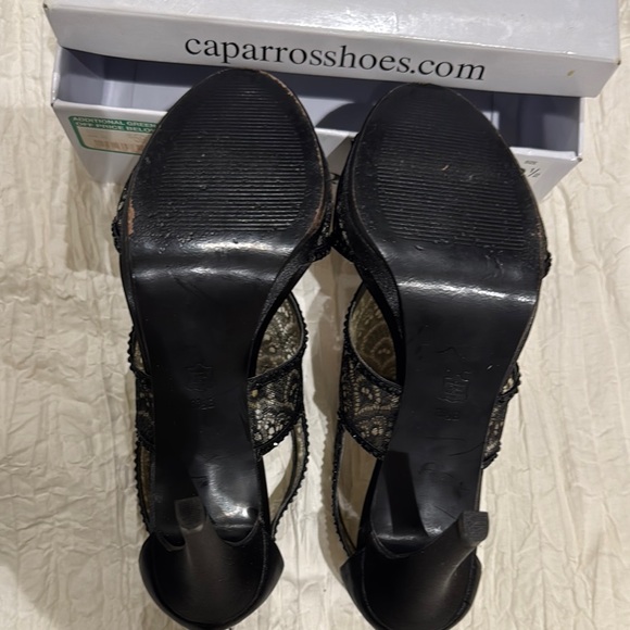 Caparros Black Lace Women's Heels - Picture 4 of 5